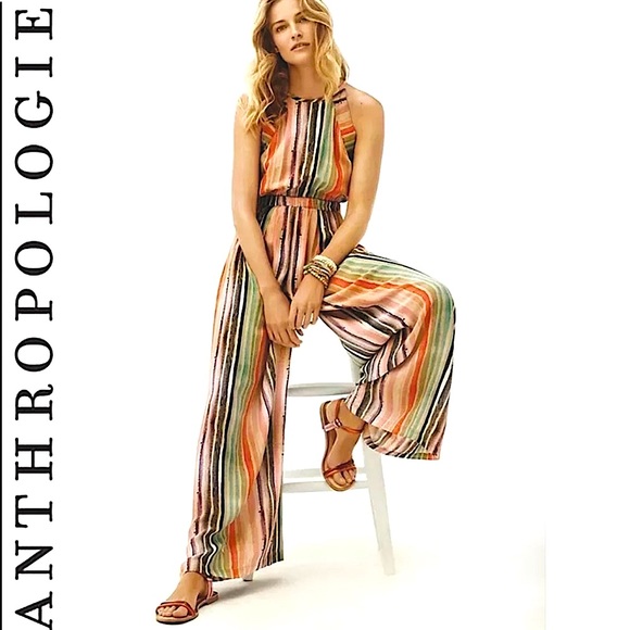 Anthropologie Blank London Gallery Row Edinburgh Striped Wide Leg Jumpsuit S - Picture 4 of 16
